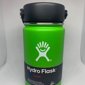 Green 12oz Wide Mouth Hydroflask With Flex Cap
